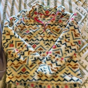 Eddie Bauer Multicolor Patterned Fleece Sweater